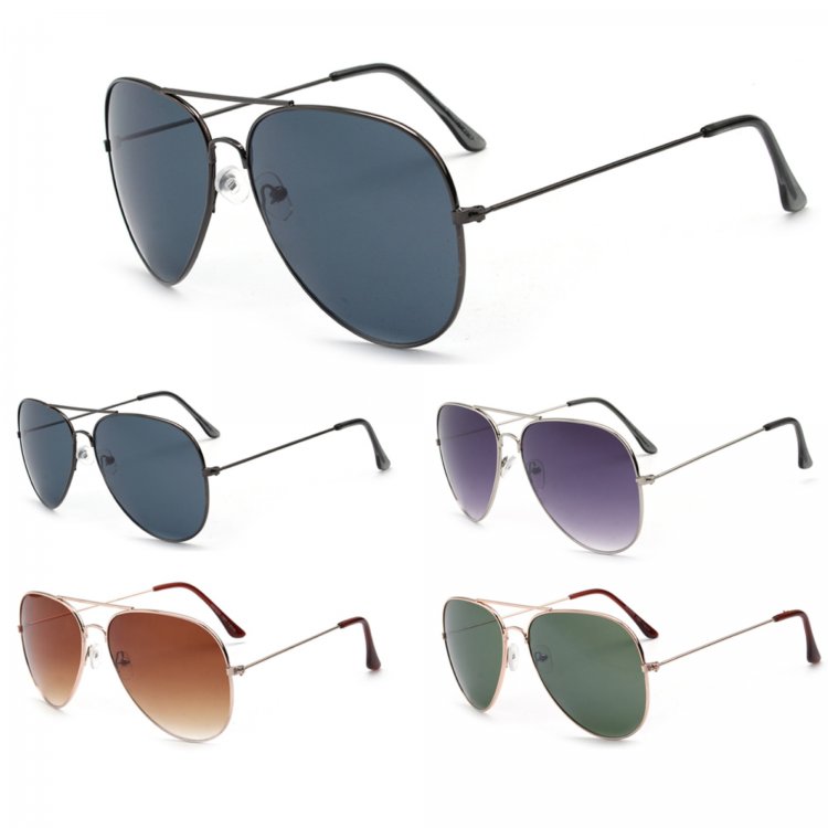 Aviator Metal Sunglasses Large Size AV009-1